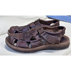 Born Cabot III Fisherman Sandals Brown Leather Closed Toe Casual Men's 12